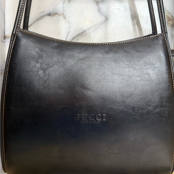 Gucci’s vintage black shoulder purse from the 1960s is in good condition. - Picture 11 of 12